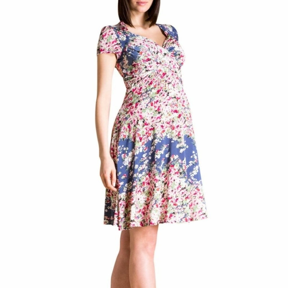 Leota Floral Sweetheart Maternity Dress